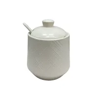 Цукорниця керамічна з ложкою h-11 см Maestro MR-20002-09 White Цукорниця керамічна з ложкою h-11 см Maestro MR-20002-09 White