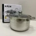 Кастрюля из нержавеющей стали 6.5 л со стеклянной крышкой A-PLUS 2169