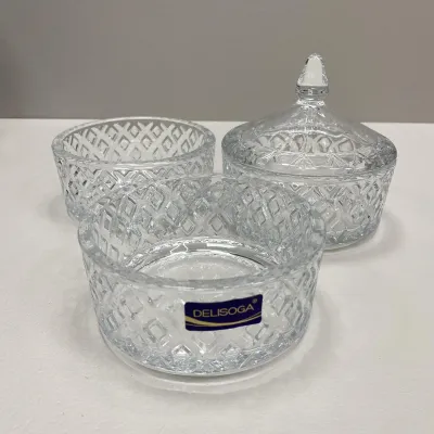 Цукерниця з кришкою скляна 13х23 см OLens O102-287