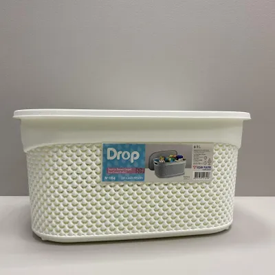 Кошик з кришкою 33х24х16,5 см 9 л Ucsan Plastik М-1164 білий