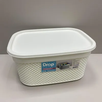 Кошик з кришкою 33х24х16,5 см 9 л Ucsan Plastik М-1164 білий