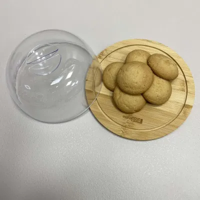 Блюдо-сырница бамбуковое с акриловой крышкой 19,5х19,5х8 см Eurogold 7016102487