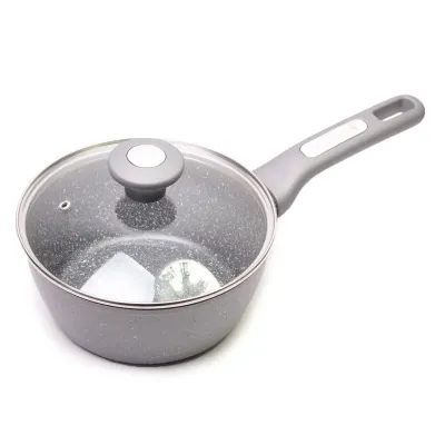 Ковш алюминиевый с стеклянной крышкой 1,65 л 18 см Kamille KM-4280