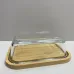 Блюдо-сырница бамбуковая со стеклянной крышкой 21,4х16,5х6,5 см OLens O102-629