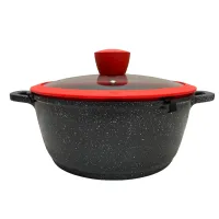 Кастрюля алюминиевая 22 см 3 л со стеклянной крышкой Bohmann BH-7353-22