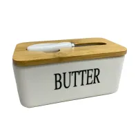 Масленка керамическая с ножом Butter A-PLUS 0480-2 белый Масленка керамическая с ножом Butter A-PLUS 0480-2 белый