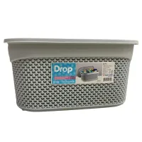 Кошик з кришкою 33х24х16,5 см 9 л Ucsan Plastik М-1164 сірий