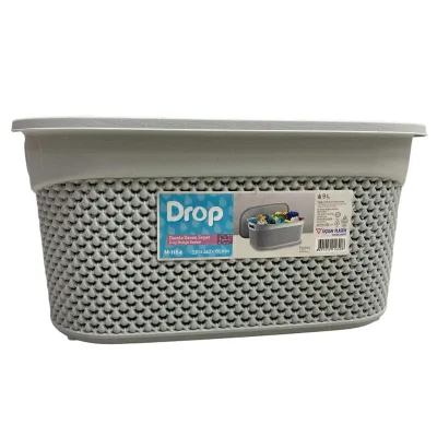 Кошик з кришкою 33х24х16,5 см 9 л Ucsan Plastik М-1164 сірий