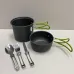 Набір туристичного посуду із зеленими ручками Cooking Set DS-101/6017