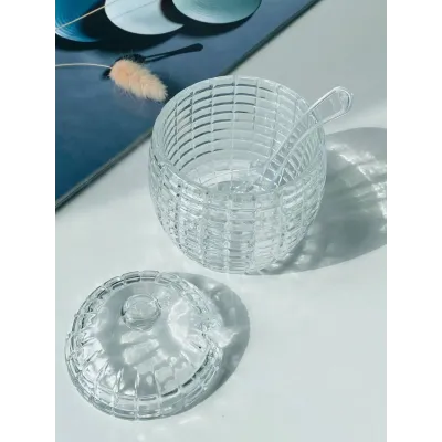 Медовница стеклянная с ложкой Разнотравье 230 мл Olens 102-662