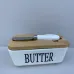 Маслянка фарфорова з ножем 15х8,6х6,4 см Butter Interos PJ03629