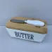 Маслянка фарфорова з ножем 15х8,6х6,4 см Butter Interos PJ03629