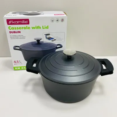 Каструля з кришкою 4,5 л 24*11,5 см Kamille KM-4461 Каструля з кришкою 4,5 л 24*11,5 см Kamille KM-4461