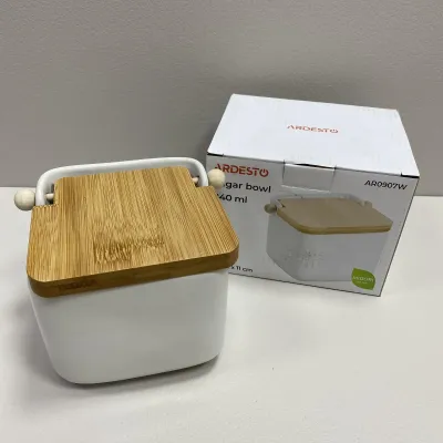 Цукровиця керамічна з кришкою 840 мл 14х12х11 см Ardesto Midori AR0907W Цукровиця керамічна з кришкою 840 мл 14х12х11 см Ardesto Midori AR0907W