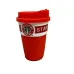 Стакан керамический с силиконовой крышкой UKC 360 мл Starbucks 9702 красный с белым