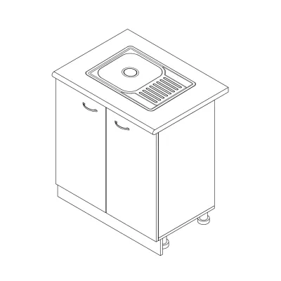 Тумба-мойка с врезной мойкой 900 МАКСИ МЕБЕЛЬ Дуб сонома/Белый (5103413)