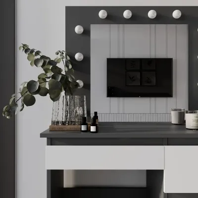 Стіл туалетний Art in Head Beauty 940х430х1400 мм сірий Білий діамант (TB31070100000) Стіл туалетний Art in Head Beauty 940х430х1400 мм сірий Білий діамант (TB31070100000)