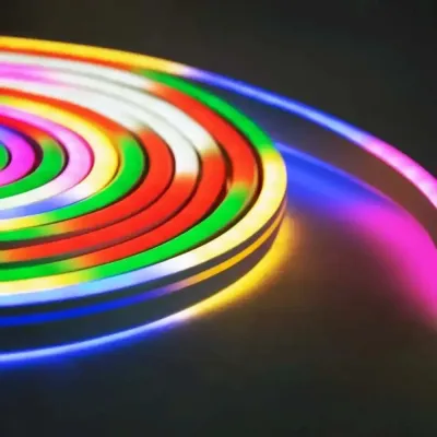 Світлодіодна стрічка RIAS JL-2835 RGB IP65 5м Неон Різнокольоровий 12V-220V Світлодіодна стрічка RIAS JL-2835 RGB IP65 5м Неон Різнокольоровий 12V-220V