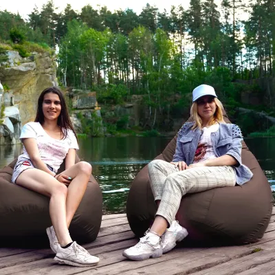 Кресло-мешок груша Оксфорд Waterproof 3XL 95х90х100 см iQmebel Коричневый сьемный чехол Кресло-мешок груша Оксфорд Waterproof 3XL 95х90х100 см iQmebel Коричневый сьемный чехол