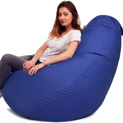 Крісло-мішок груша Оксфорд Waterproof 3XL 95х90х100 см iQmebel Синій знімний чохол