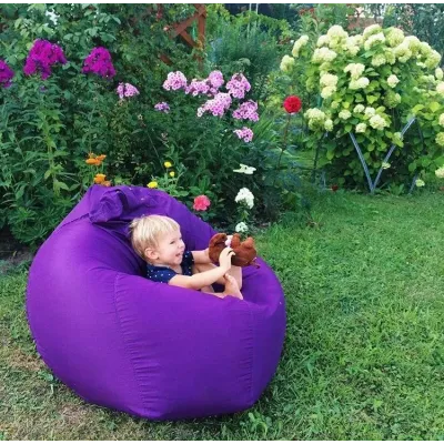 Кресло-мешок груша Оксфорд Waterproof 3XL 95х90х100 см iQmebel Фиолетовый сьемный чехол