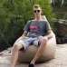 Крісло-мішок груша Оксфорд Waterproof 2XL 85х80х85 см iQmebel Бежевий знімний чохол