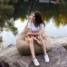 Крісло-мішок груша Оксфорд Waterproof 2XL 85х80х85 см iQmebel Бежевий знімний чохол