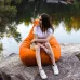 Крісло-мішок груша Оксфорд Waterproof 2XL 85х80х85 см iQmebel Помаранчевий знімний чохол
