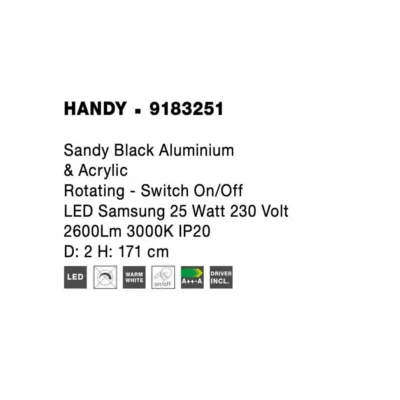 Торшер Nova Luce Handy Чорний (Nova9183251)