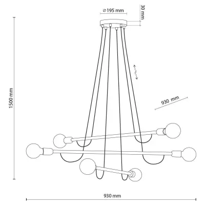 Люстра TK Lighting Helix Коричневий Чорний (TK4950)