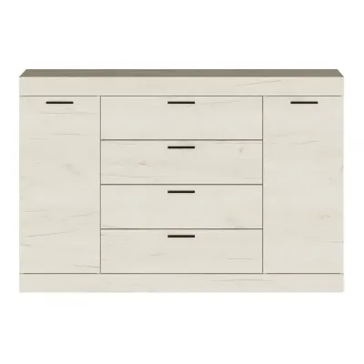 Комод Эверест Соната-8 140х38х94 см крафт белый