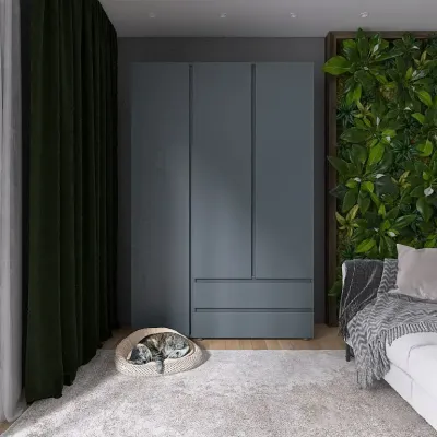Велика розпашна шафа Эверест Лайт ШЛ-3 136.5х52х208 см графіт Велика розпашна шафа Эверест Лайт ШЛ-3 136.5х52х208 см графіт