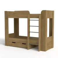 Двухъярусная кровать с ящиком Компанит Твикс 2 197,4х90,8х152,2 см Дуб крафт золотой