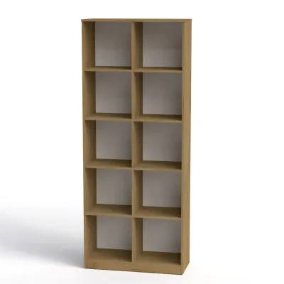 Стеллаж для книг Компанит КШ 2 83,6х360х205,6 см Дуб крафт золотой