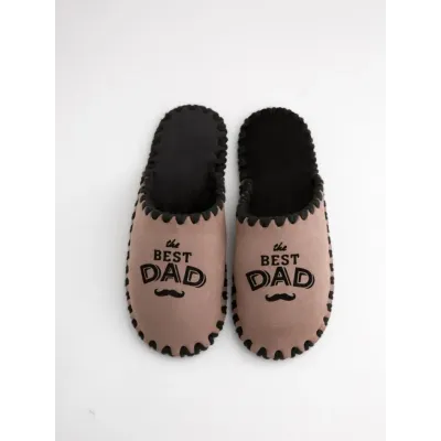 Мужские домашние тапочки Family Story The Best Dad Мокко 42-43 (n0102-43f-019b)