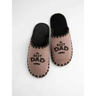 Мужские домашние тапочки Family Story The Best Dad Мокко 46-47 (n0102-47e-019b)