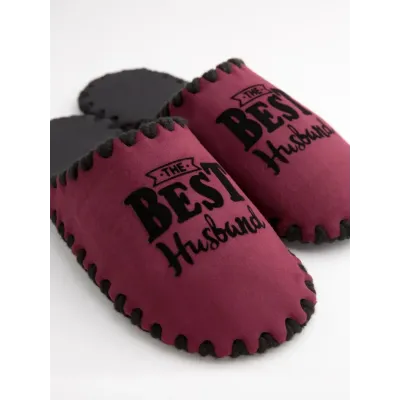 Чоловічі домашні капці Family Story The Best Husband Сливовий 40-41 (n0108-41f-003b)