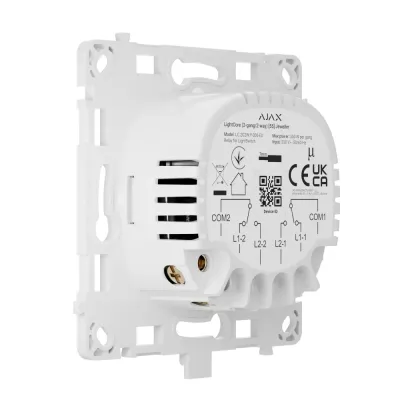 Реле Ajax LightCore 2-gang/2-way для двоклавішного прохідного вимикача Реле Ajax LightCore 2-gang/2-way для двоклавішного прохідного вимикача