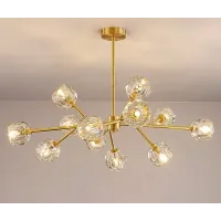 Світлодіодна люстра No Brand Смарагд 8609 Золотистий на 12 плафонів