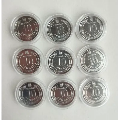 Набір монет Collection Збройні Сили України ЗСУ 9 шт 26 мм Сріблястий (hub_7geb4a) Набір монет Collection Збройні Сили України ЗСУ 9 шт 26 мм Сріблястий (hub_7geb4a)