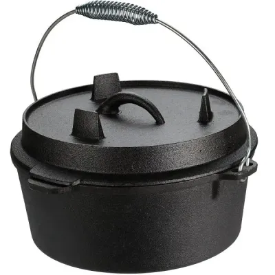 Чавунна каструля-гриль з кришкою BBQ Line 3,5 л Чорний (518833)