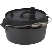 Чугунная кастрюля-гриль с крышкой BBQ Line 3,5 л Черный (518833)