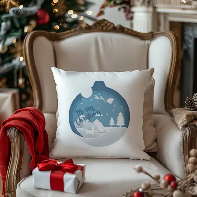 Подушка з новорічним принтом Кавун Merry Christmas 40x40 см Різнокольоровий Подушка з новорічним принтом Кавун Merry Christmas 40x40 см Різнокольоровий