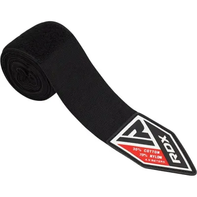 Бінти для боксу RDX WX Professional Boxing Hand Wraps 450 см 2 шт Black (HWX-RB+)