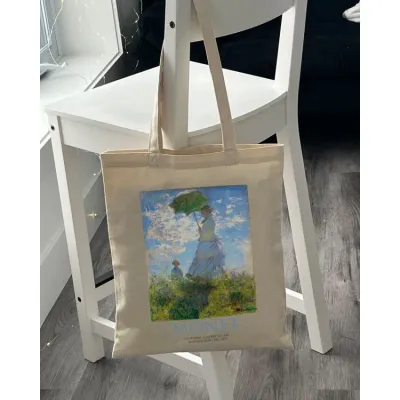 Екошопер BookOpt ВК4087 MONET 38x40 см Бежевий Екошопер BookOpt ВК4087 MONET 38x40 см Бежевий