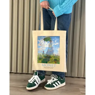 Екошопер BookOpt ВК4087 MONET 38x40 см Бежевий Екошопер BookOpt ВК4087 MONET 38x40 см Бежевий