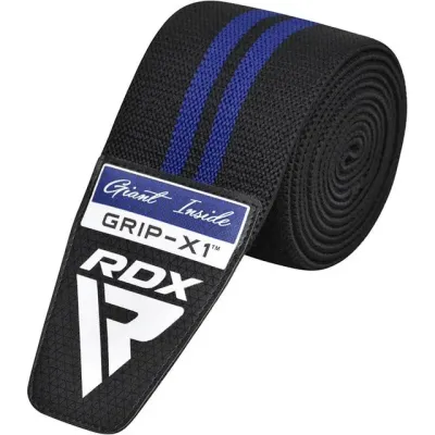 Бінти на коліна RDX Gym Knee Wrap R11 200 см 2 шт Black Blue (WAH-KR11BU) Бінти на коліна RDX Gym Knee Wrap R11 200 см 2 шт Black Blue (WAH-KR11BU)
