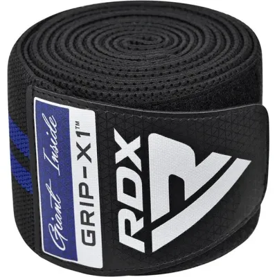 Бінти на коліна RDX Gym Knee Wrap R11 200 см 2 шт Black Blue (WAH-KR11BU) Бінти на коліна RDX Gym Knee Wrap R11 200 см 2 шт Black Blue (WAH-KR11BU)