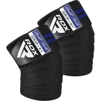 Бінти на коліна RDX Gym Knee Wrap R11 200 см 2 шт Black Blue (WAH-KR11BU) Бінти на коліна RDX Gym Knee Wrap R11 200 см 2 шт Black Blue (WAH-KR11BU)