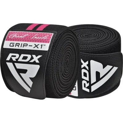 Бинты на колени RDX Gym Knee Wrap R11 200 см 2 шт Black Pink (WAH-KR11BP)